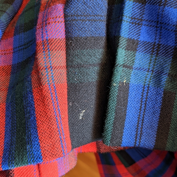 Al Jean Wool Vintage Midi Pleated Skirt in Blue Red Green Black - Picture 11 of 11